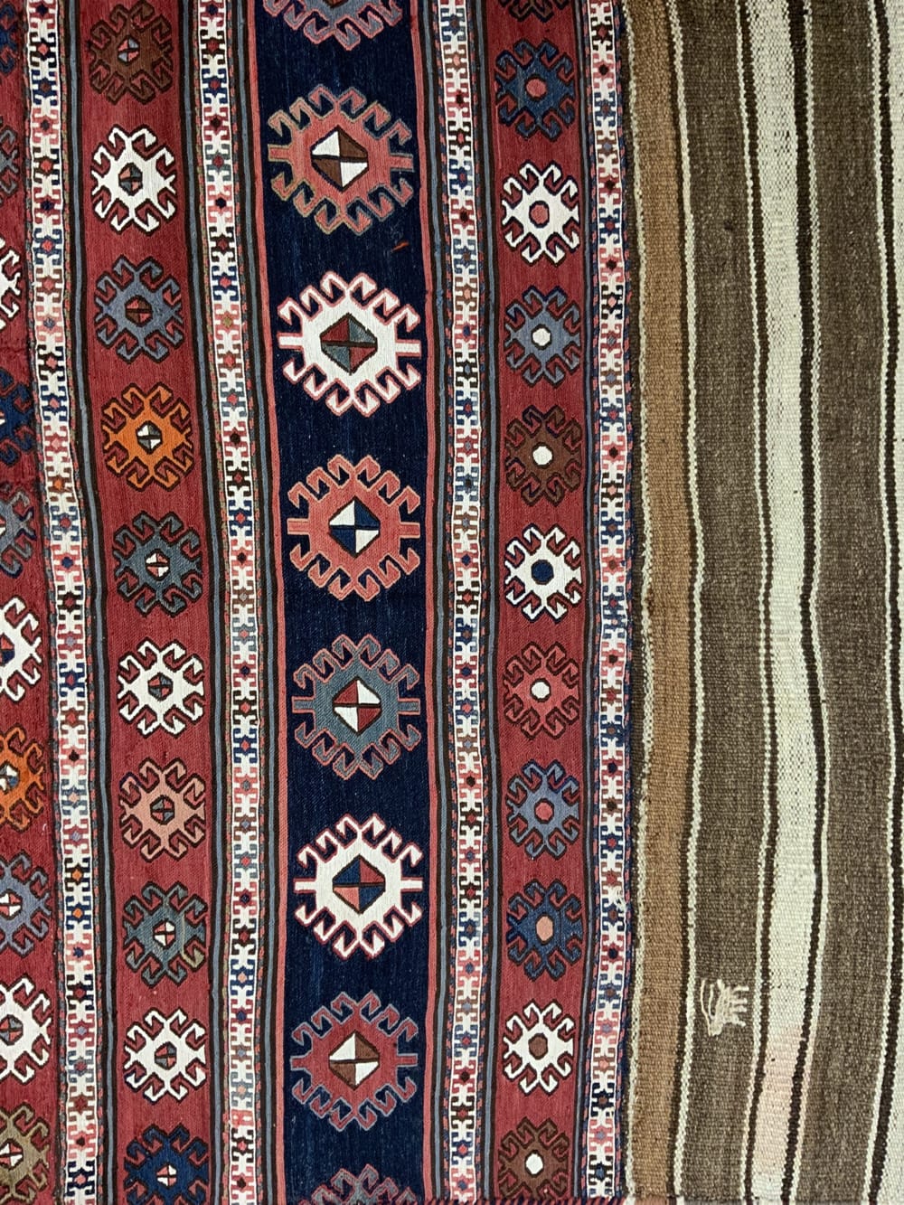 Rug# 10477, Vintage Azari-Saumak, circa 1930, Mafresh face, fine wool, Rare & collectable, Persia, size 162x106 cm (2)