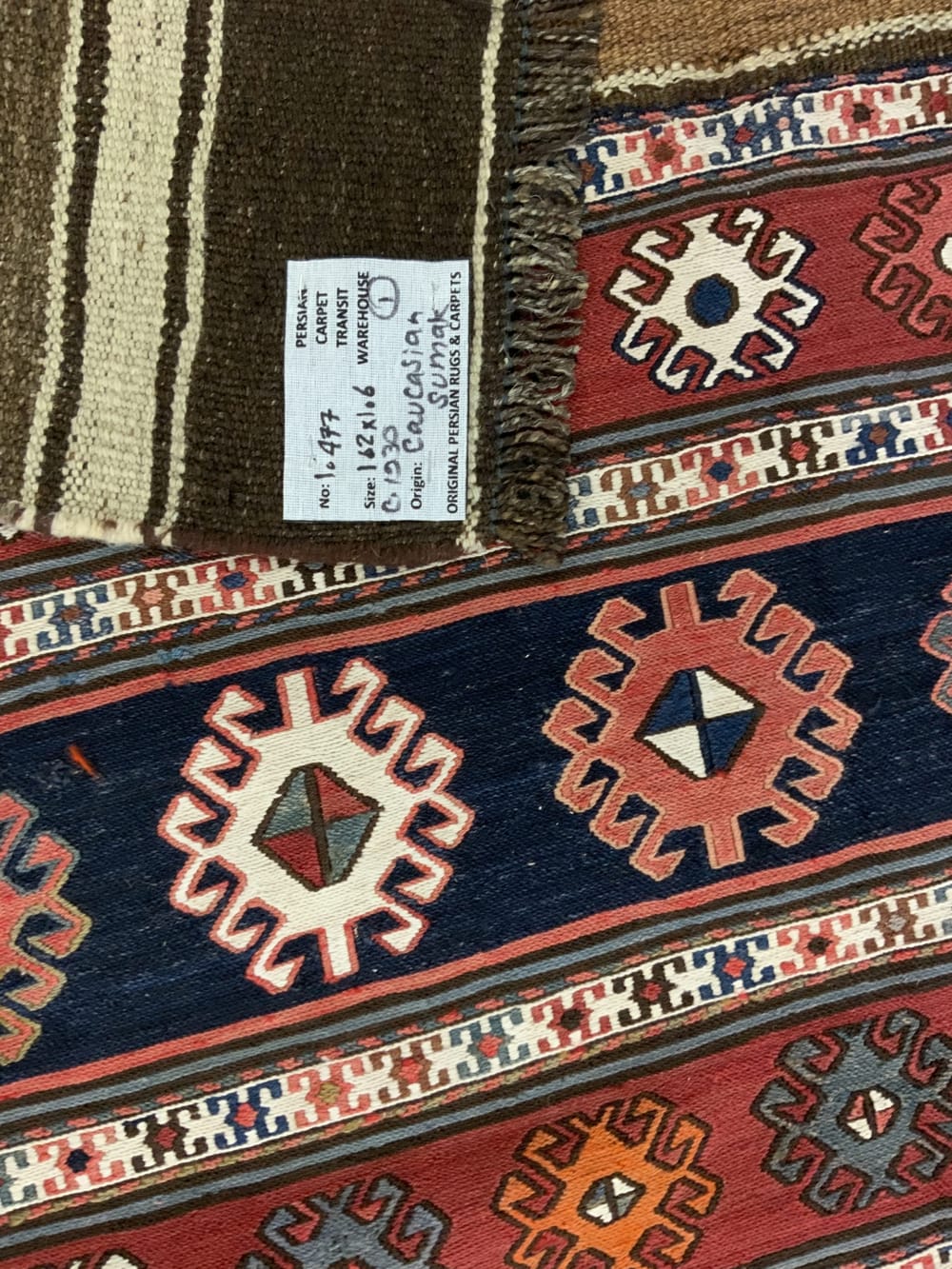 Rug# 10477, Vintage Azari-Saumak, circa 1930, Mafresh face, fine wool, Rare & collectable, Persia, size 162x106 cm (6)