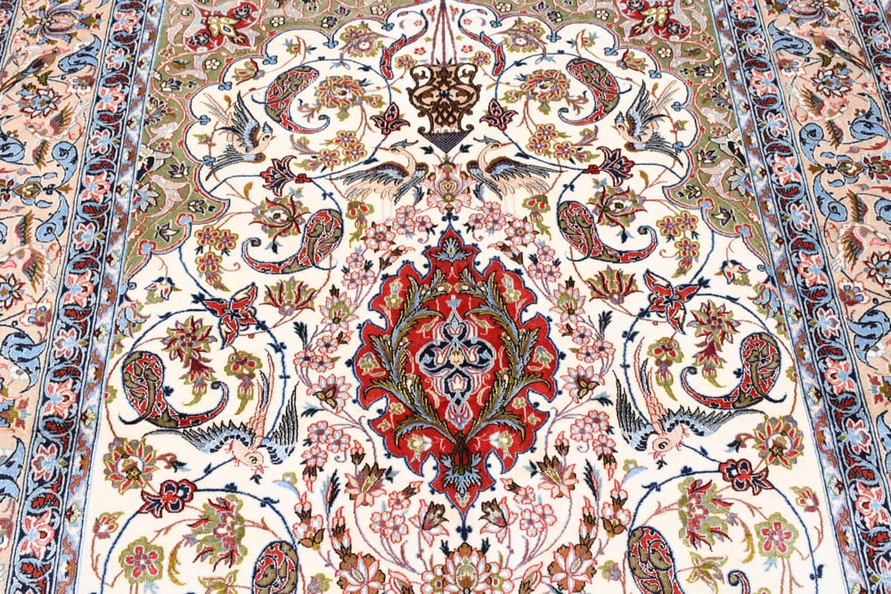 Rug# 40934, Superfine Isfehan, fine wool and silk pile on full silk foundation, Safavid Tree Of Life design, Persia, size 234x163 cm (10)