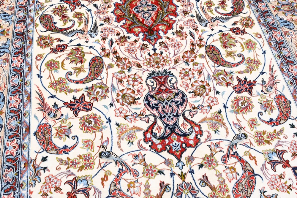 Rug# 40934, Superfine Isfehan, fine wool and silk pile on full silk foundation, Safavid Tree Of Life design, Persia, size 234x163 cm (7)