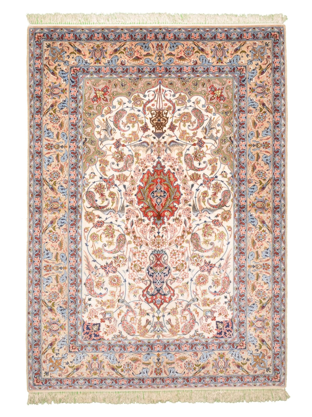 Rug# 40934, Superfine Isfehan, fine wool and silk pile on full silk foundation, Safavid Tree Of Life design, Persia, size 234x163 cm