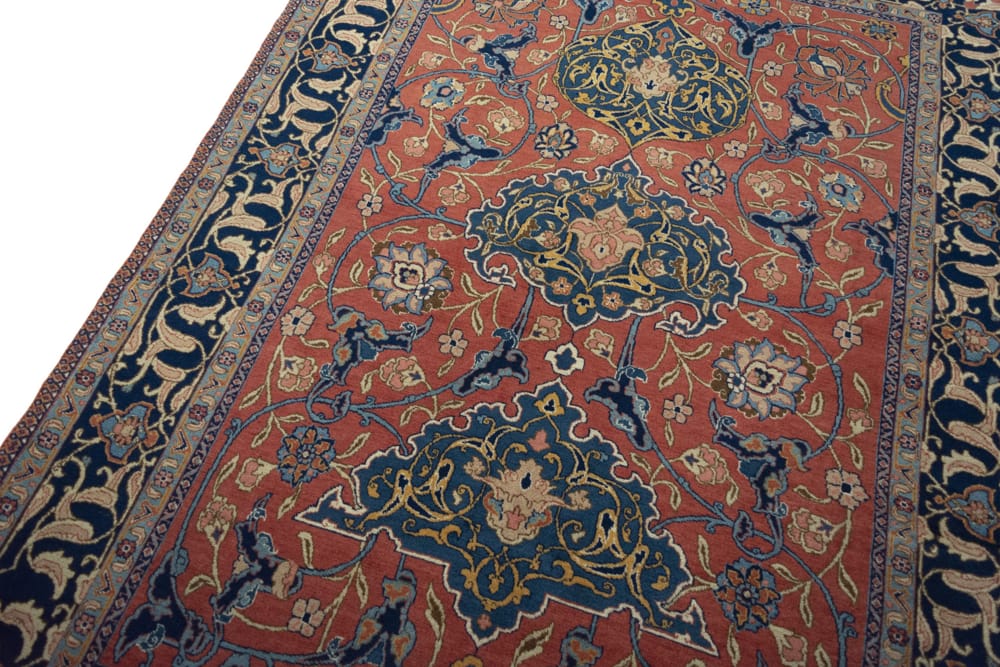 Rug# 45336, Superfine vintage Tabriz, fine wool pile, classic Safavid design, rare, circa 1960, Persia, size 193x135 cm (5)