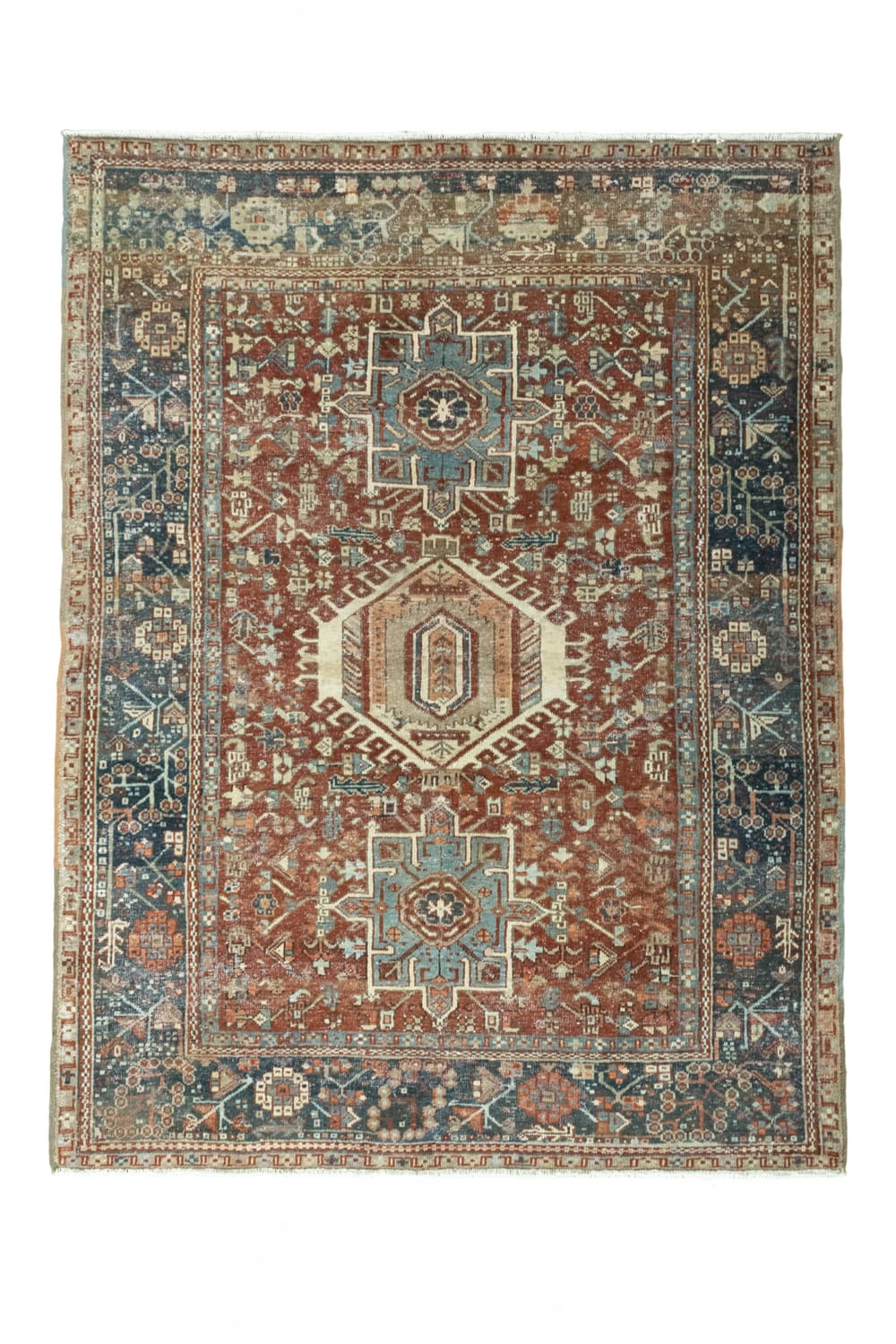 Rug# 48070, vintage Karajeh Heriz, wool pile, natural vegetable dyes, circa 1935, size 188x142 cm
