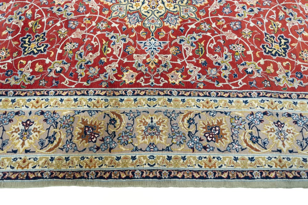 Rug# 48604, Superfine vintage Toudeshk-Nain,, fine wool pile, Medallion safavid design, circa 1935, immaculate, Persia , size 232x154 cm (9)