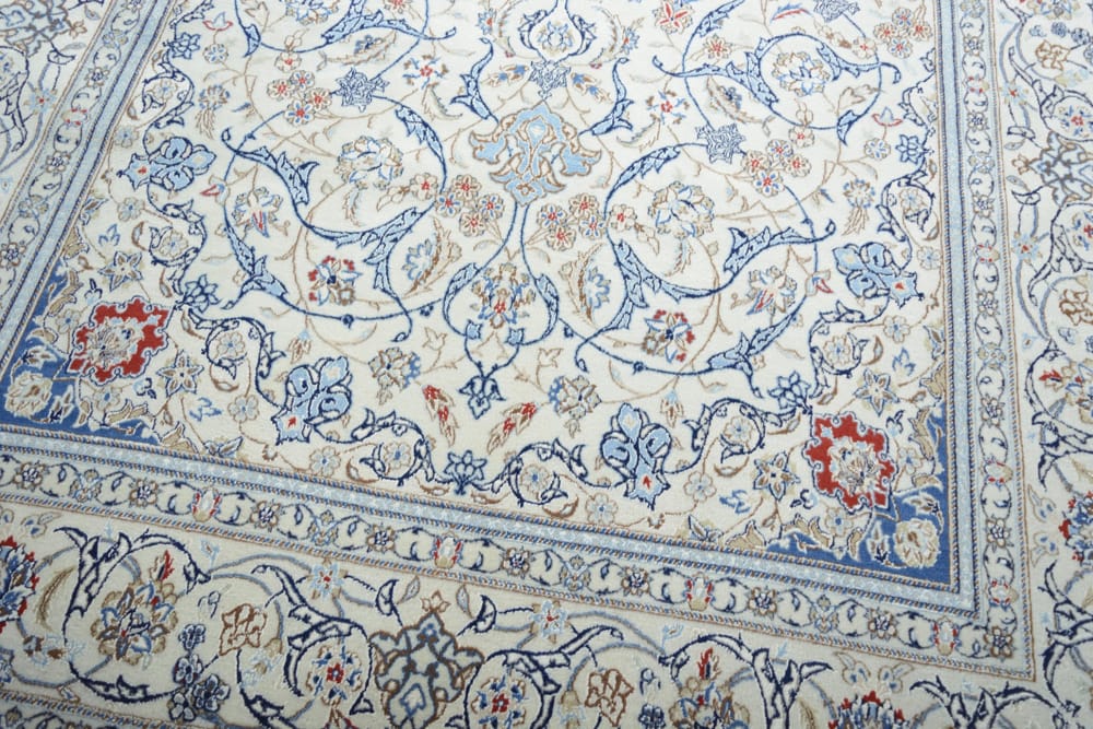 Rug# 49870, Superfine 6LA Nain, wool and silk pile, corner and Medallion Safavid design, size 253x161 cm (7)