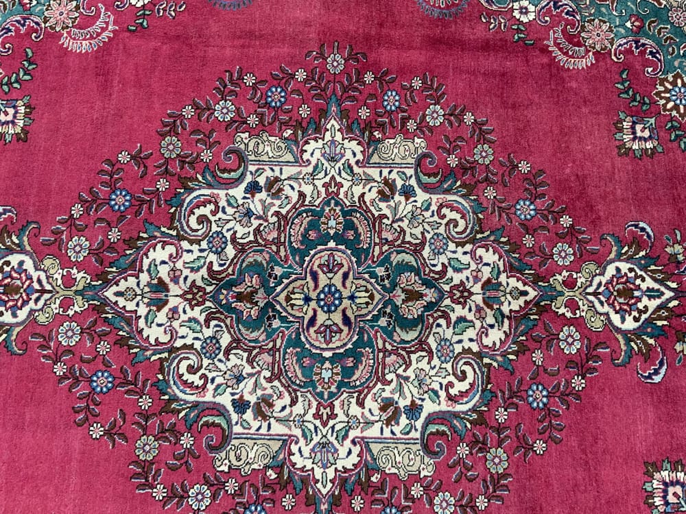 Rug# 10197, Tabriz-Marand , circa 1960, immaculate condition, Qajar Corner & medallion design, wool pile, 300,000 KPSQM, Persia, size 387x300 cm (4)