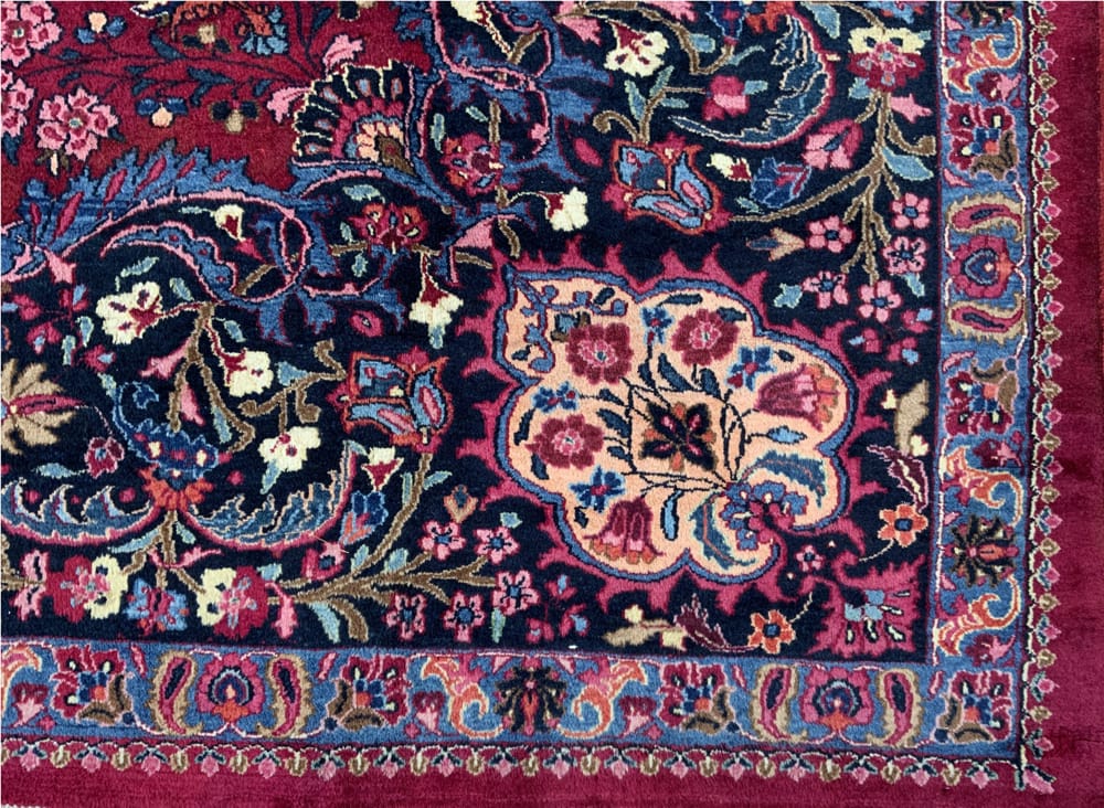 Rug# 10206, vintage Birjand , Mid 20th century, Qajar Corner & medallion design, wool pile, 500,000 KPSQM, Persia, size 377x273 cm (5)