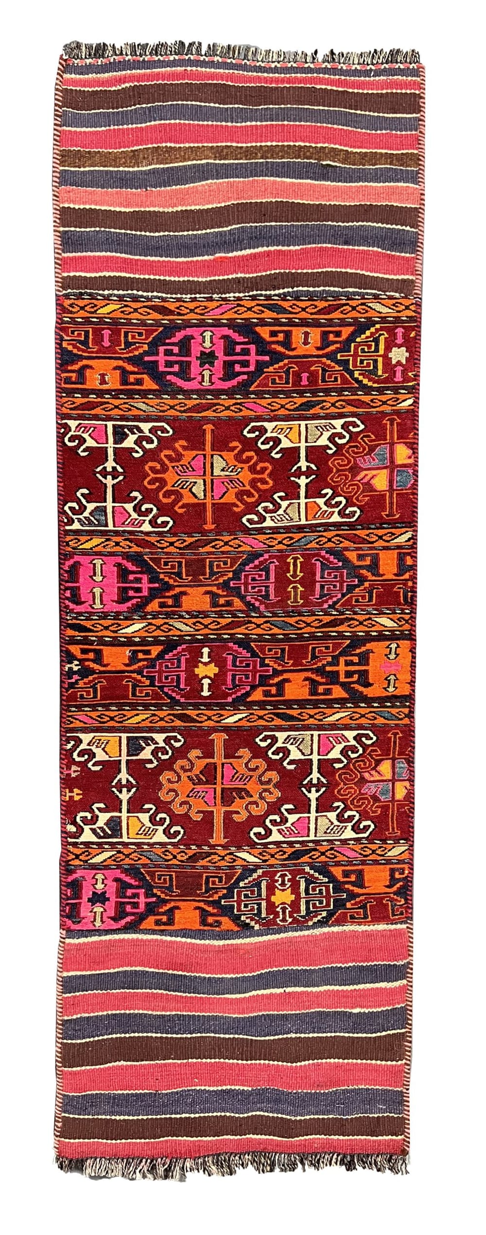 Rug# 10461, East Azarbaiejan Sumak khorjeen-face, Nomadic weave, local wool, circa 1950, rare & collectable, Persia Size 176x52 cm (3)