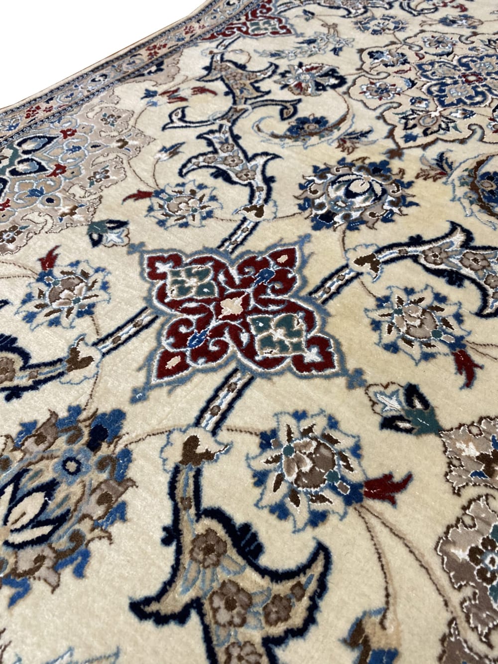 Rug# 1258, Superfine Nain 6LA, fine wool & silk pile on cotton foundation, circa 1975, Persia, Size 355x88 cm (6) - Copy
