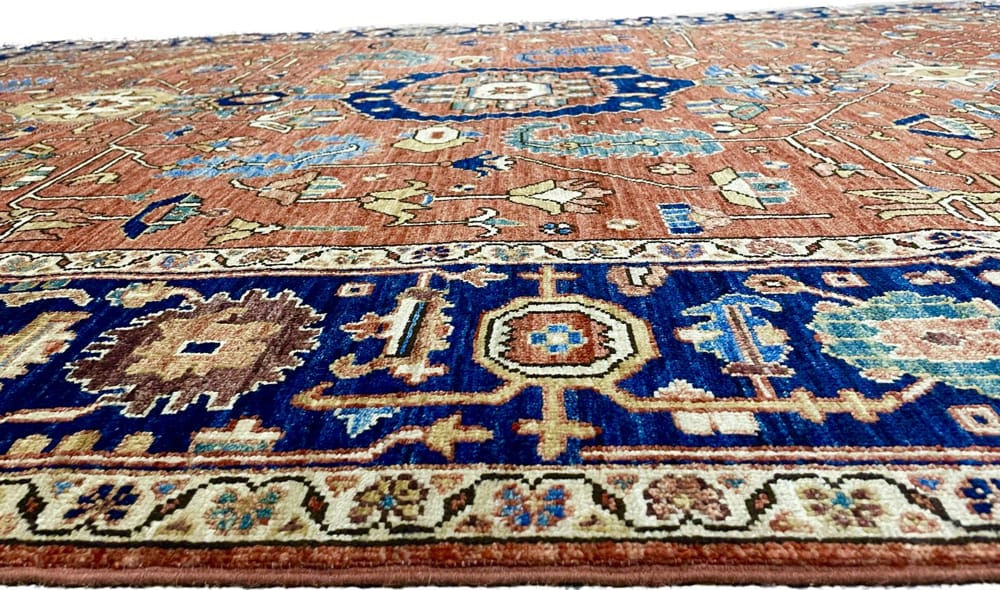 Rug# 26581, AfghanTurkaman weave, natural vegetable dyes, 19th century Serapi nspired, size 272x183 cm (3)