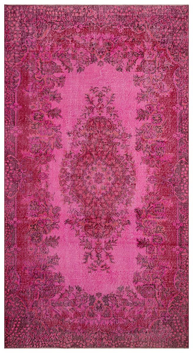Rug# 57229, Overdyed vintage Qaisari style Turkish rug from 1940, size 305x164 cm