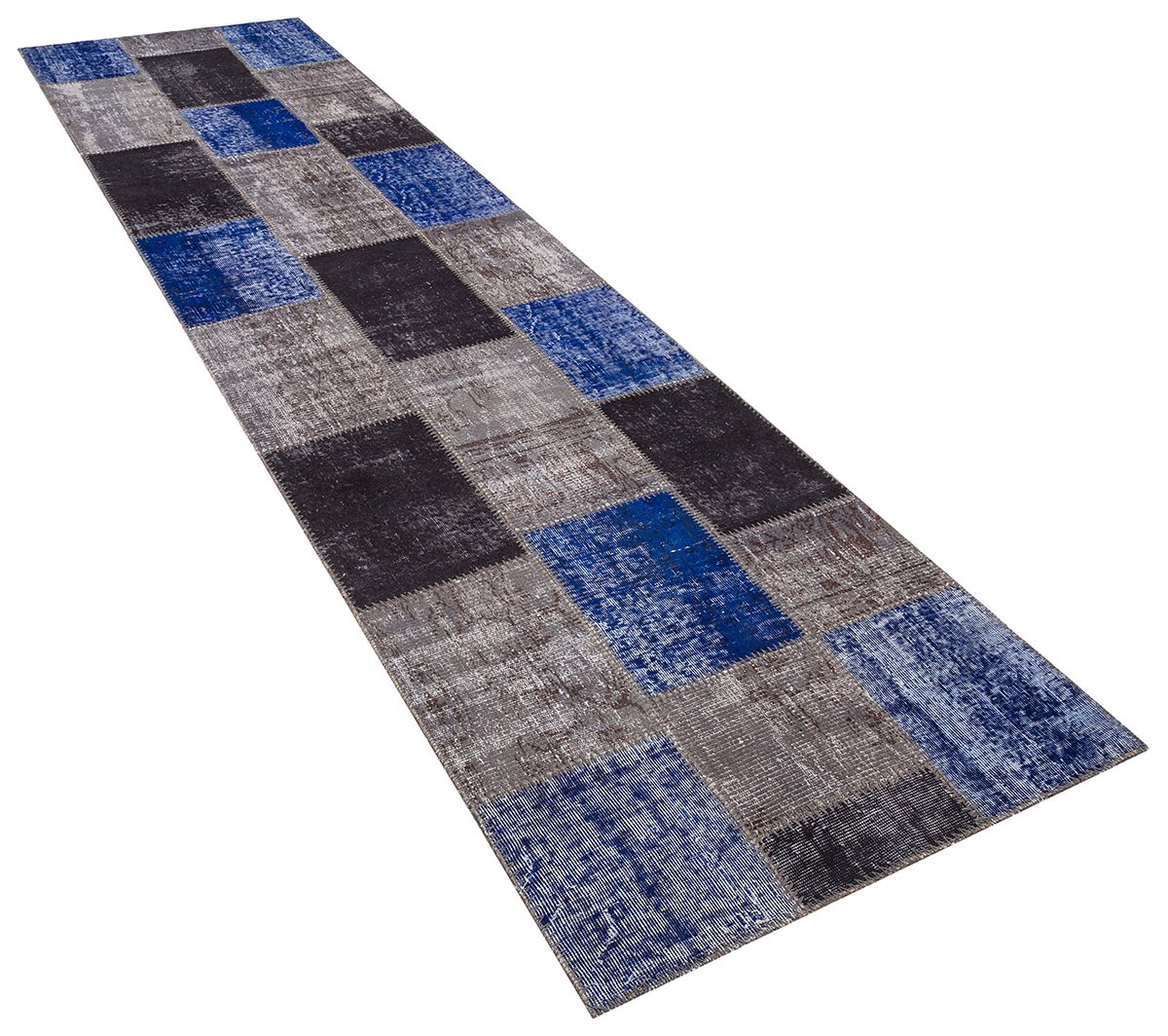 Rug# 73550, Vintage fragments custom-made in to a modern rug, Turkey, 400x100 cm (2)