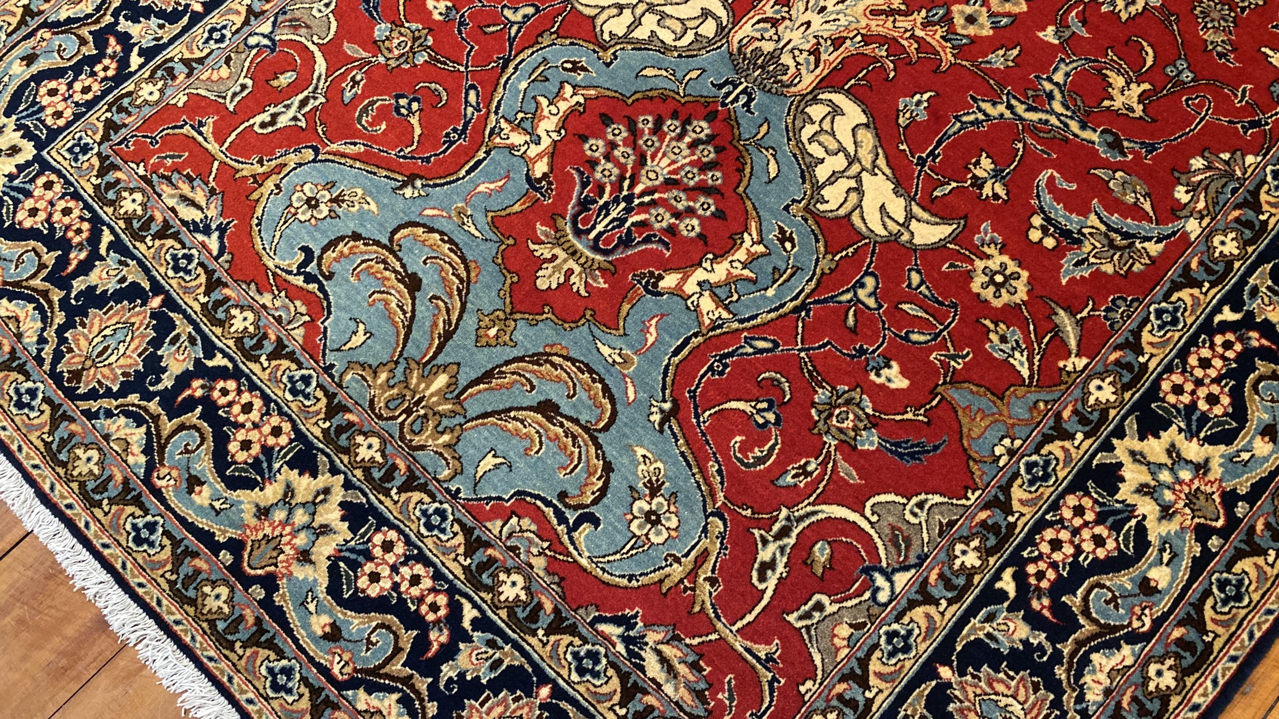 Rug# 5852, vintage Qum wool pile, circa 1945, silk inlay, immaculate, Persia, size 210x140 cm, RRP $8000 , on special $3000 (4)