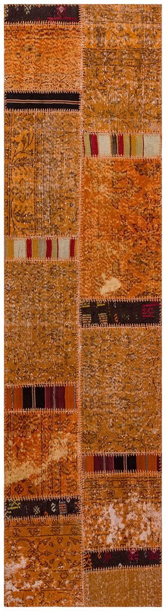 Rug# 73554, Vintage fragments custom-made in to a modern rug, Turkey, 283x80 cm (3)