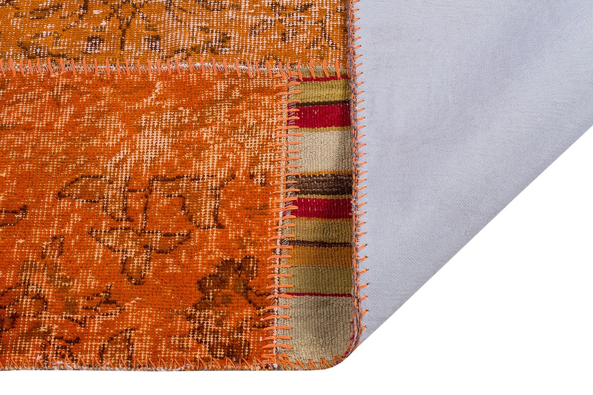 Rug# 73554, Vintage fragments custom-made in to a modern rug, Turkey, 283x80 cm (4)