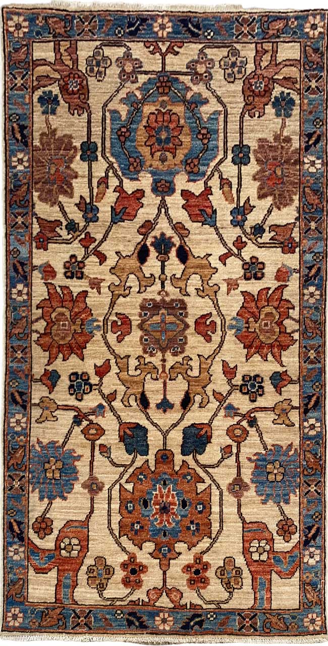Rug# 26659, Afghan Turkaman weave, 19th century Caucasian design, vegetable dyes, circa 2018, size 148x89cm (1)