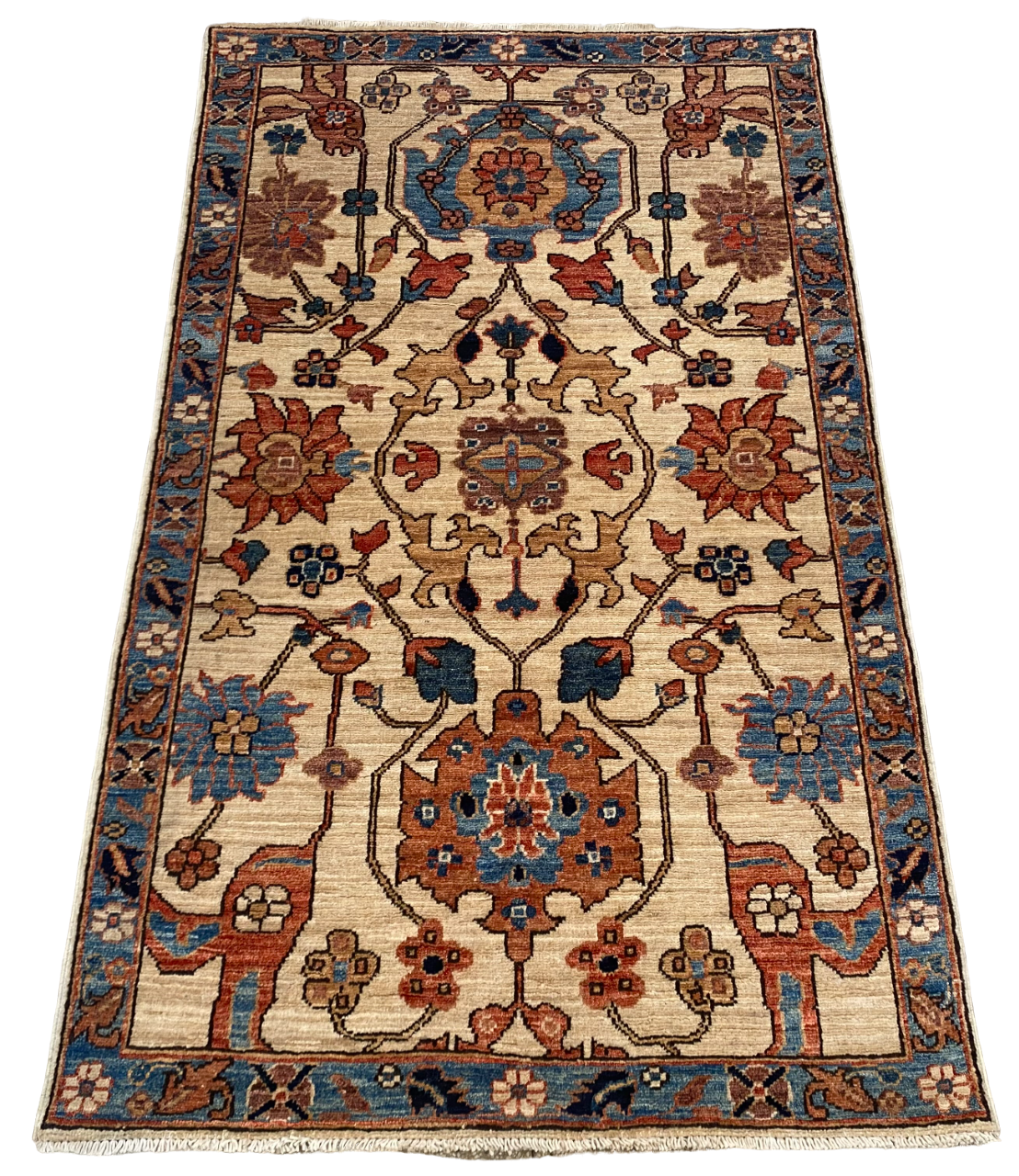 Rug# 26659, Afghan Turkaman weave, 19th century Caucasian design, vegetable dyes, circa 2018, size 148x89cm (1)