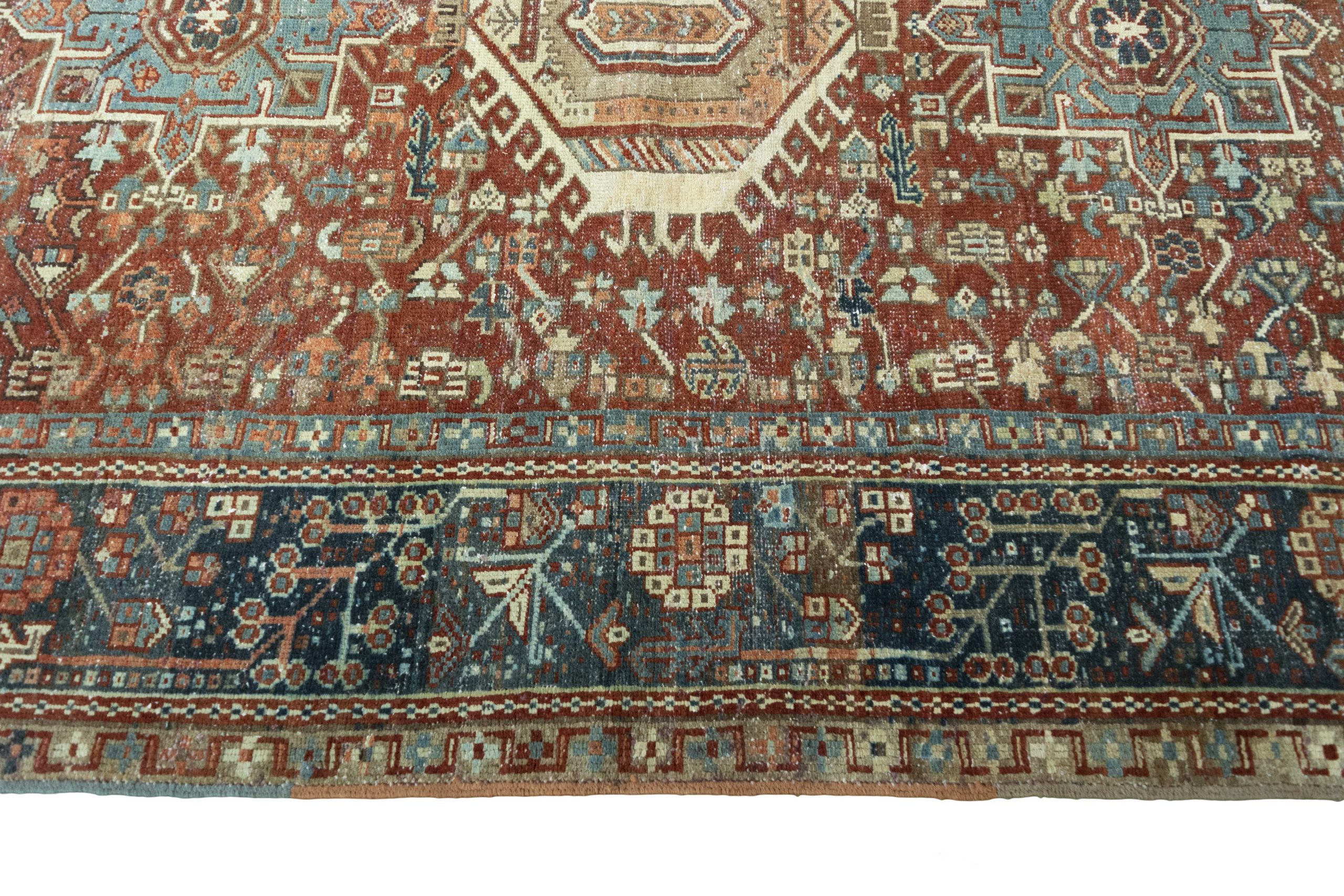 Rug# 48070, vintage Karajeh Heriz, wool pile, natural vegetable dyes, circa 1935, size 188x142 cm (7)