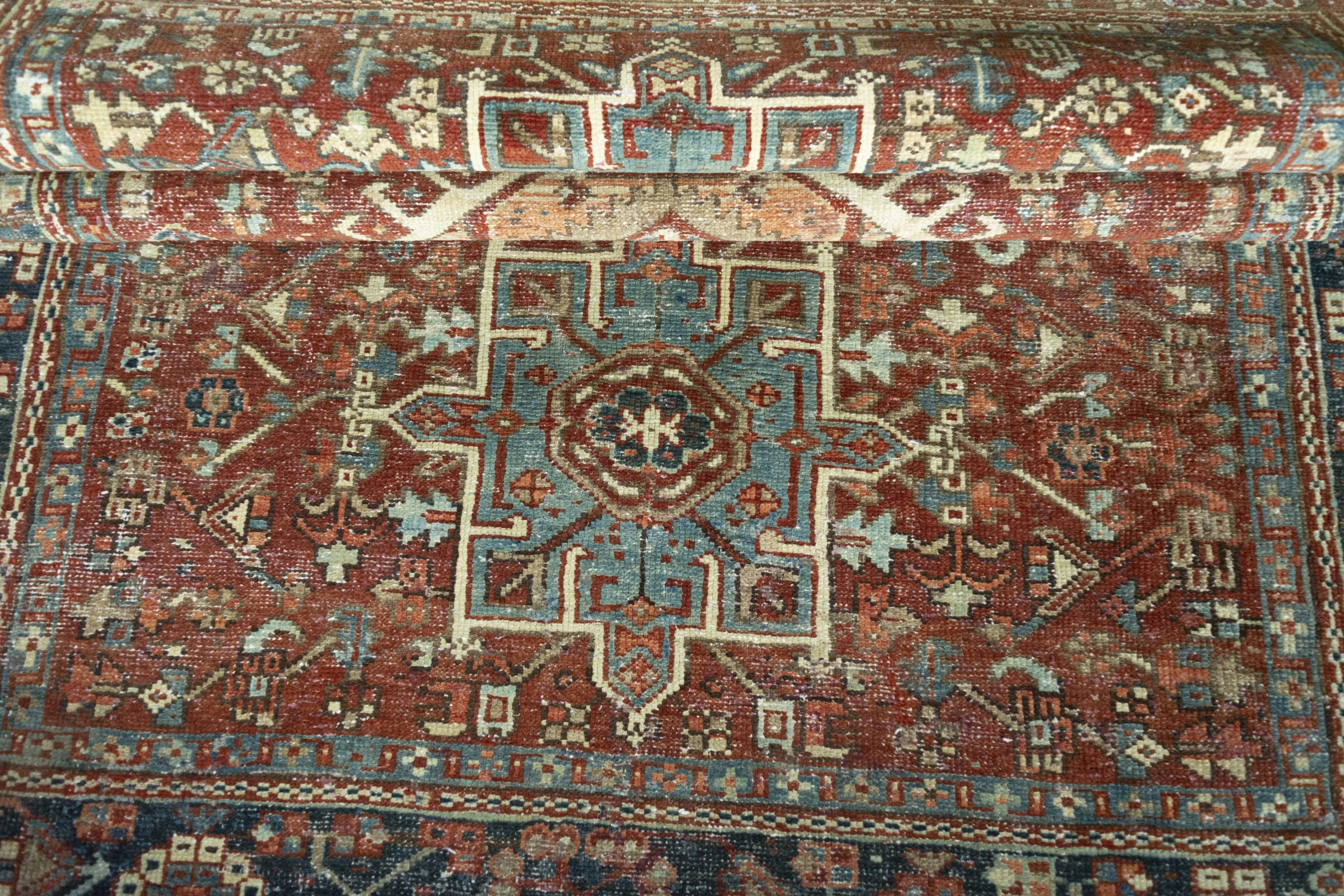 Rug# 48070, vintage Karajeh Heriz, wool pile, natural vegetable dyes, circa 1935, size 188x142 cm (8)