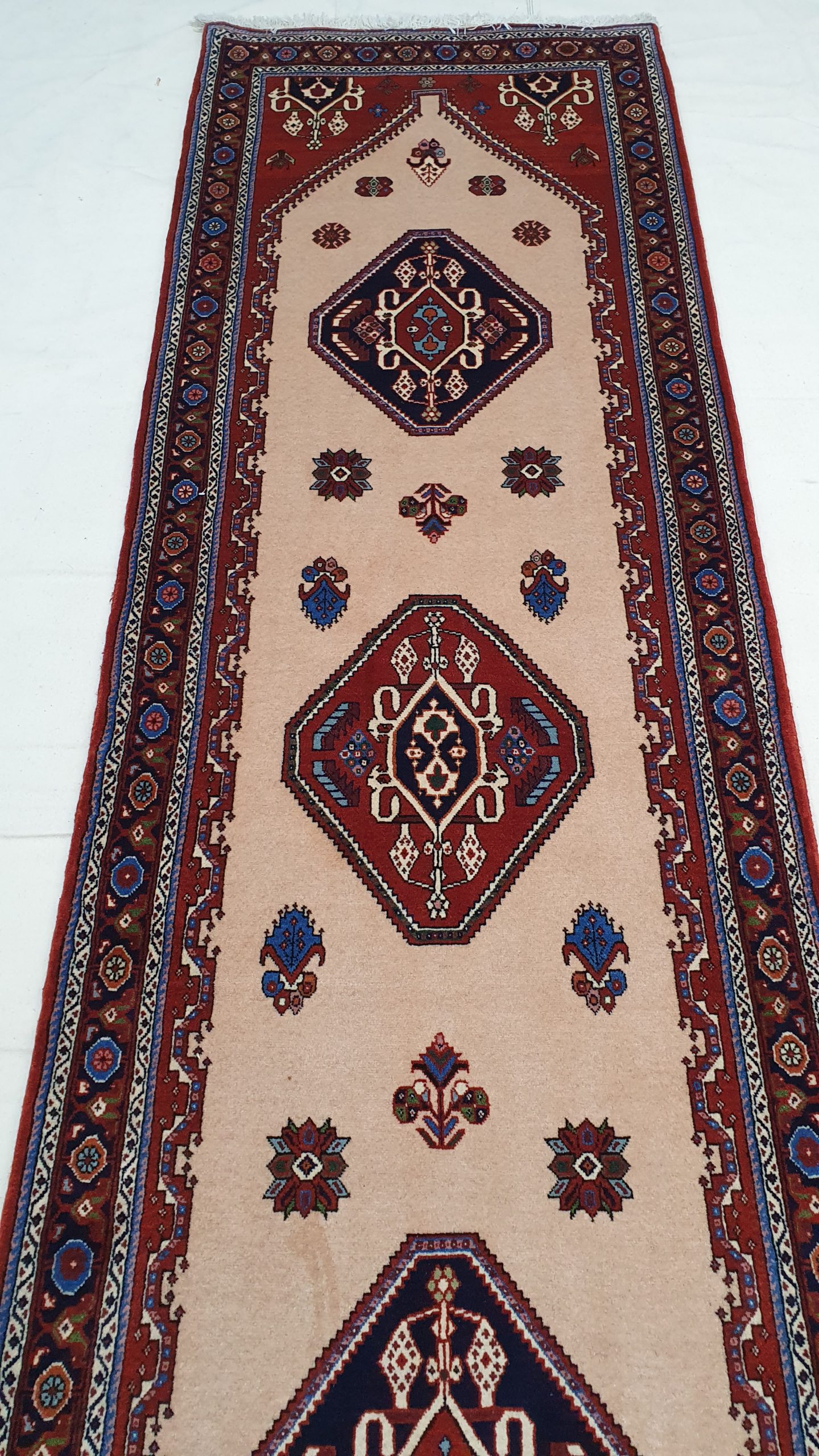 Rug# 6649, superfine Sherkas Kashkuli-Qashqai, very durable, c.1990, Persia, Size 305x82 cm, RRP $3000, special $1000 (4)