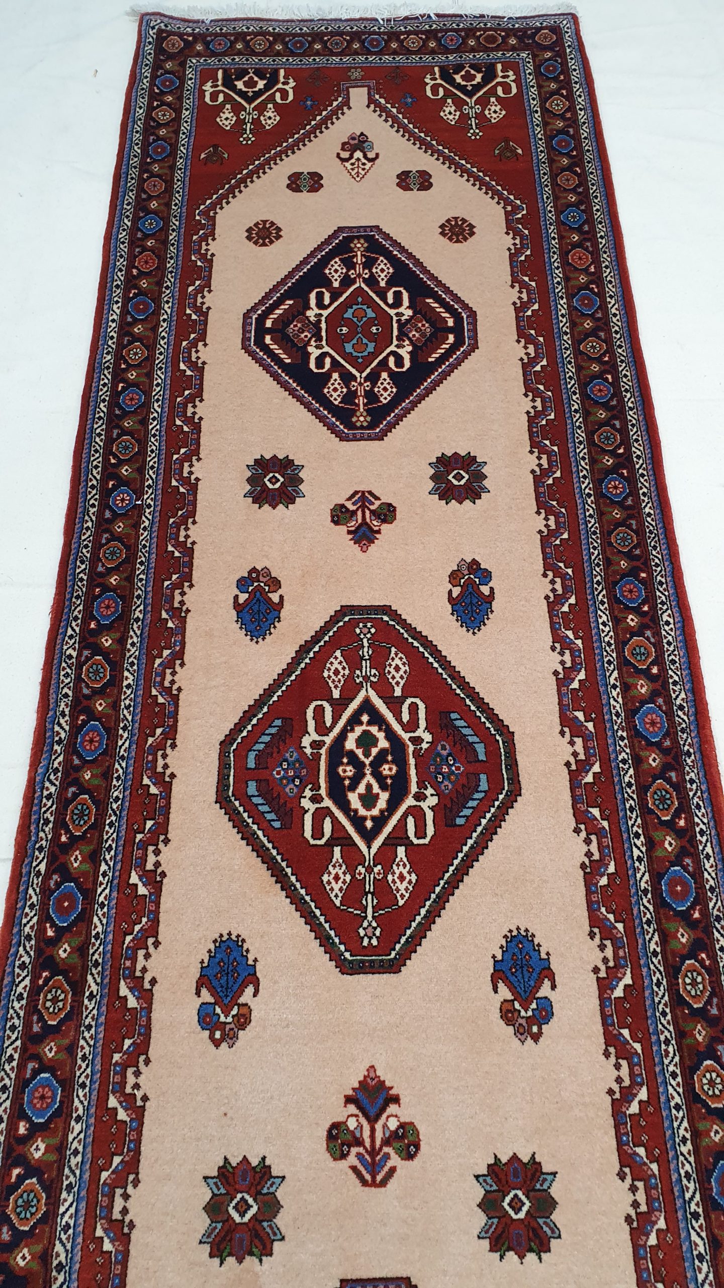Rug# 6649, superfine Sherkas Kashkuli-Qashqai, very durable, c.1990, Persia, Size 305x82 cm, RRP $3000, special $1000 (5)