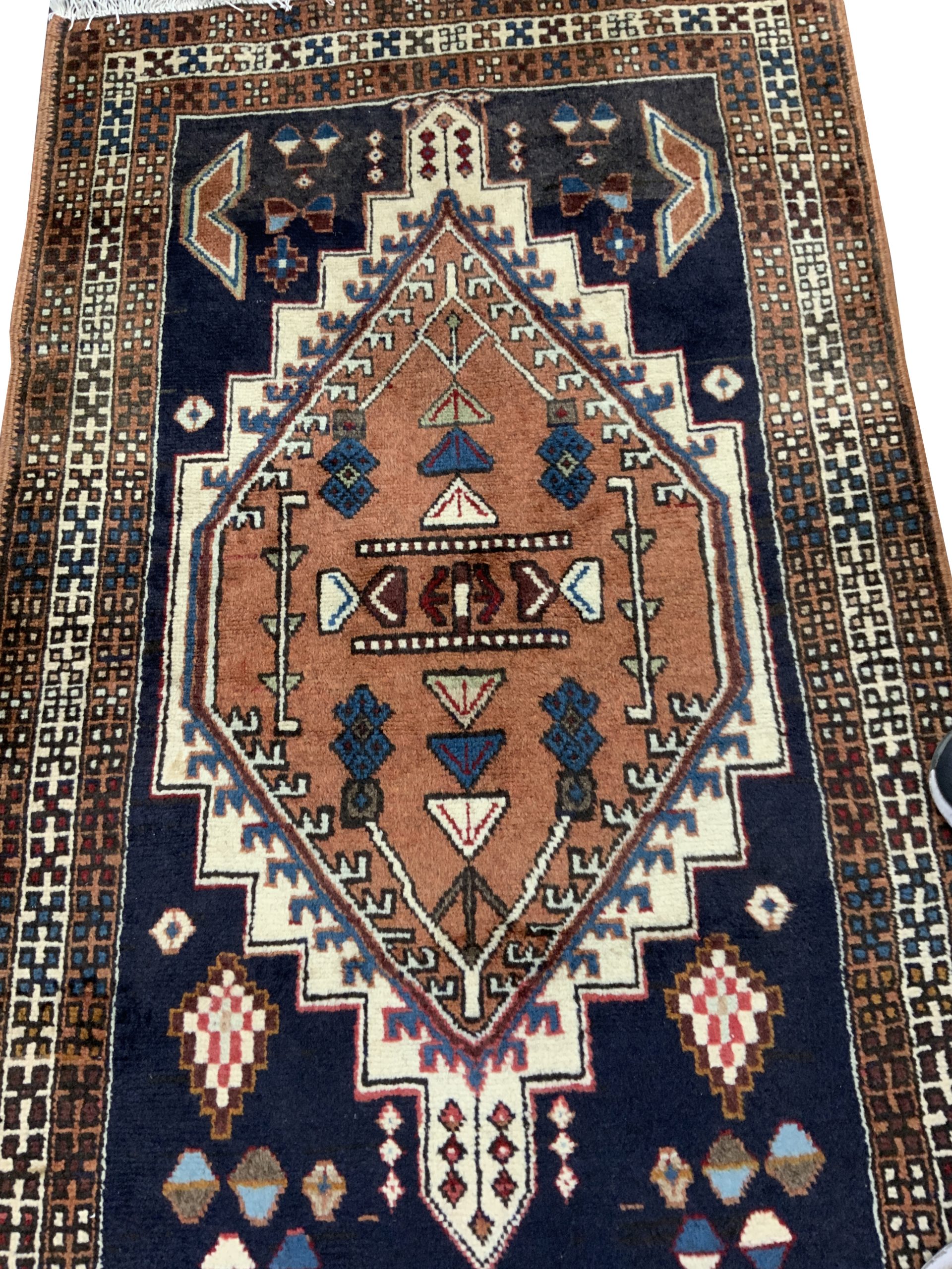 Rug#10612 Persian SMeshkin-Ardebil, Caucasian design, circa1970, wool pile, rare & durable, Persia, size 281x72 cm (4)