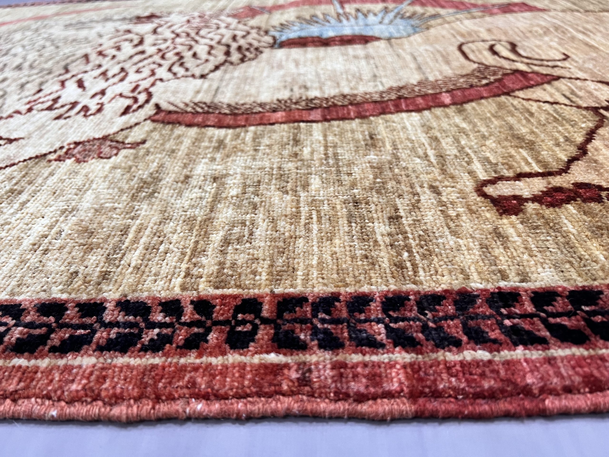 Rug#26542, Afghan Turkaman weave, Lion-Rug, vegetable dyes, size 149x99 cm (5)